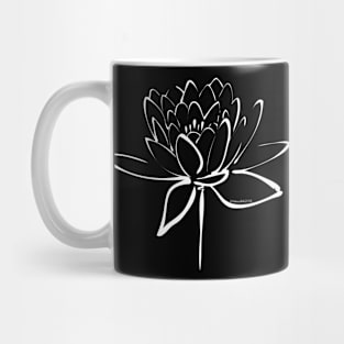 White Lotus Calligraphy Mug